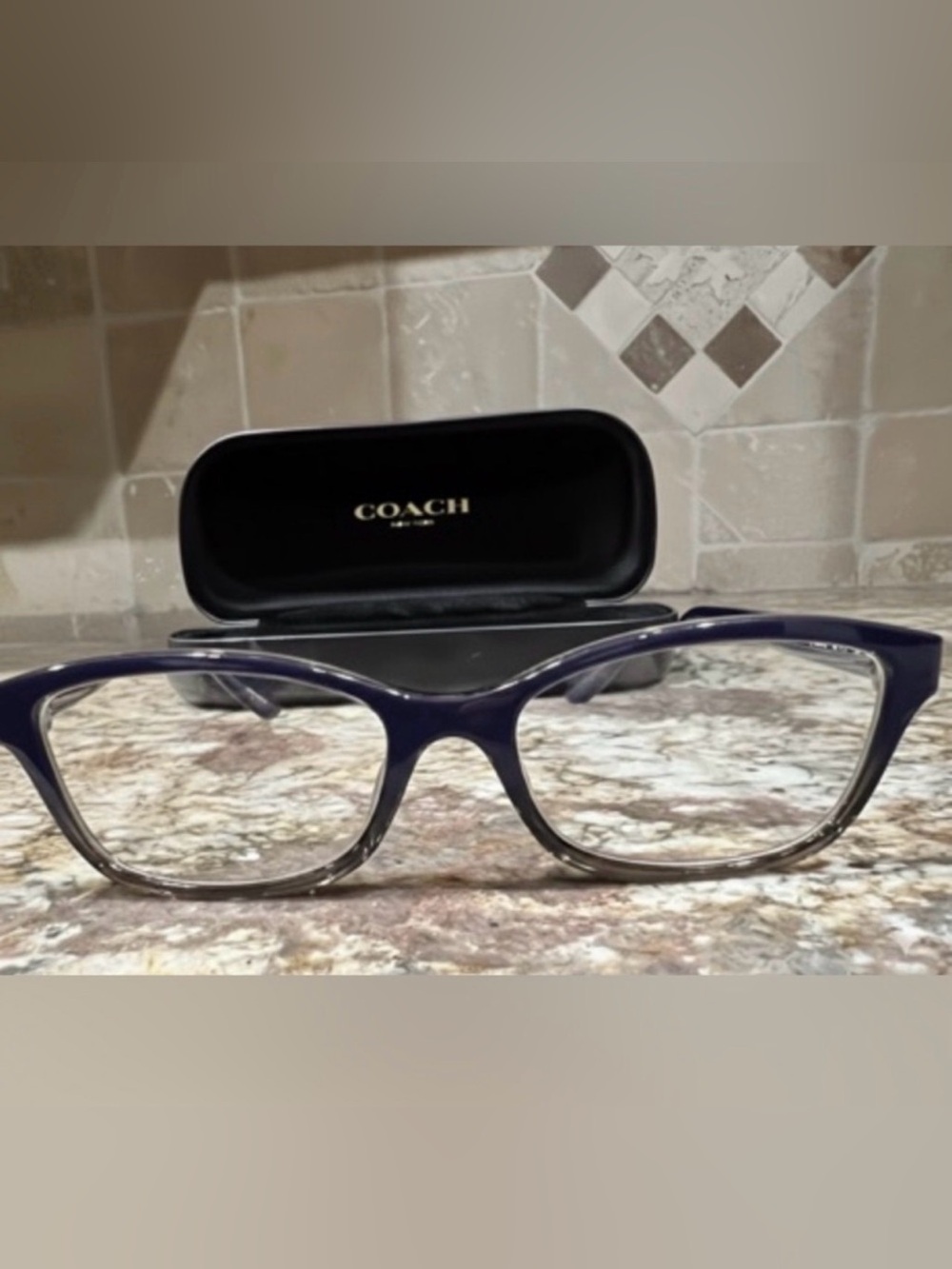 Coach Navy Sand Eyeglass Frames